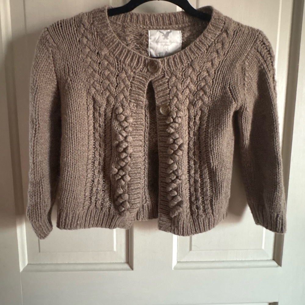 American Eagle Outfitters Cable Knit Cardigan - Brown